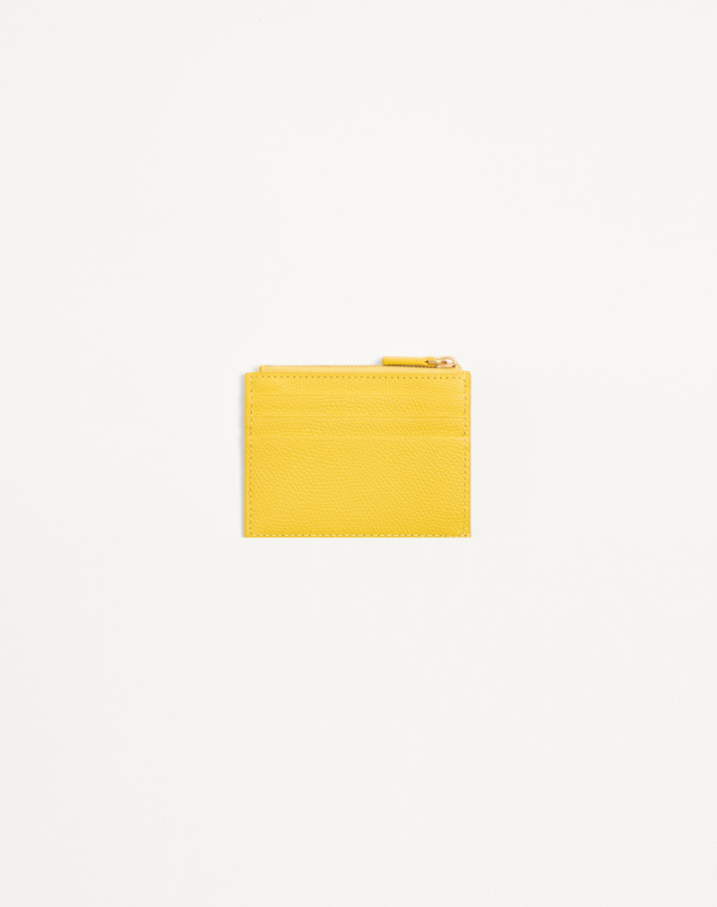 VLOGO SIGNATURE GRAINY CALFSKIN CARD HOLDER 3