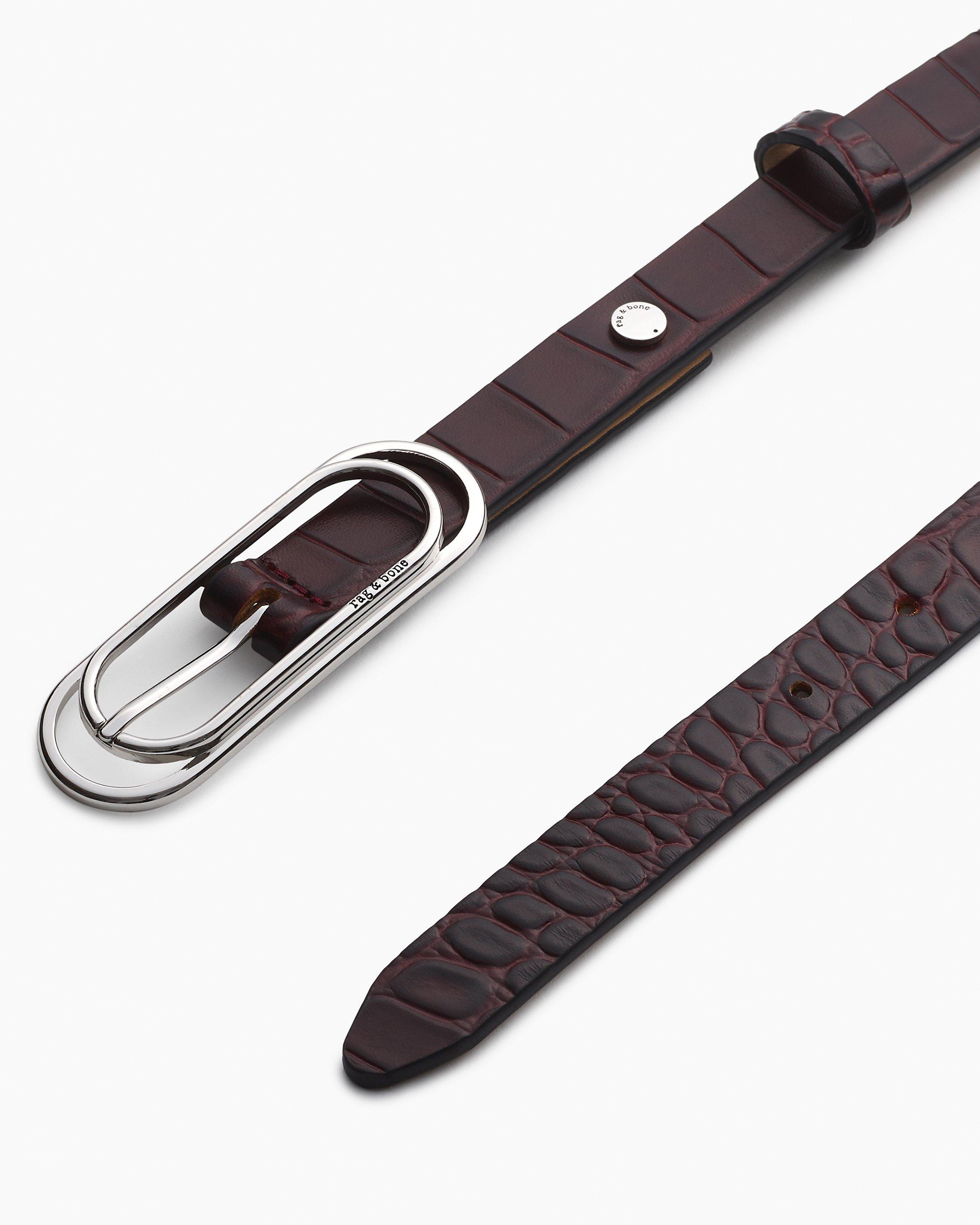 Duo Rounded Rebound Embossed Leather Belt - 2