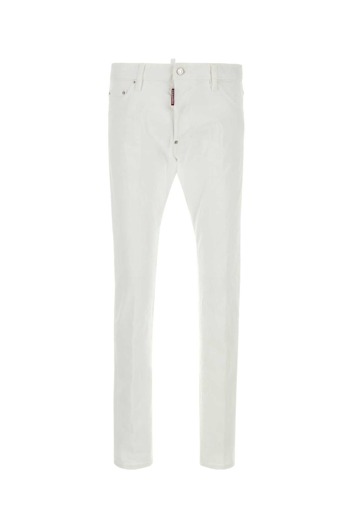 Dsquared Men White Stretch Denim Cool Guy Jeans - 1