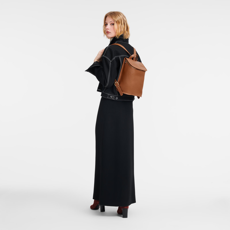 Longchamp Le Foulonné Backpack Caramel - Leather outlook