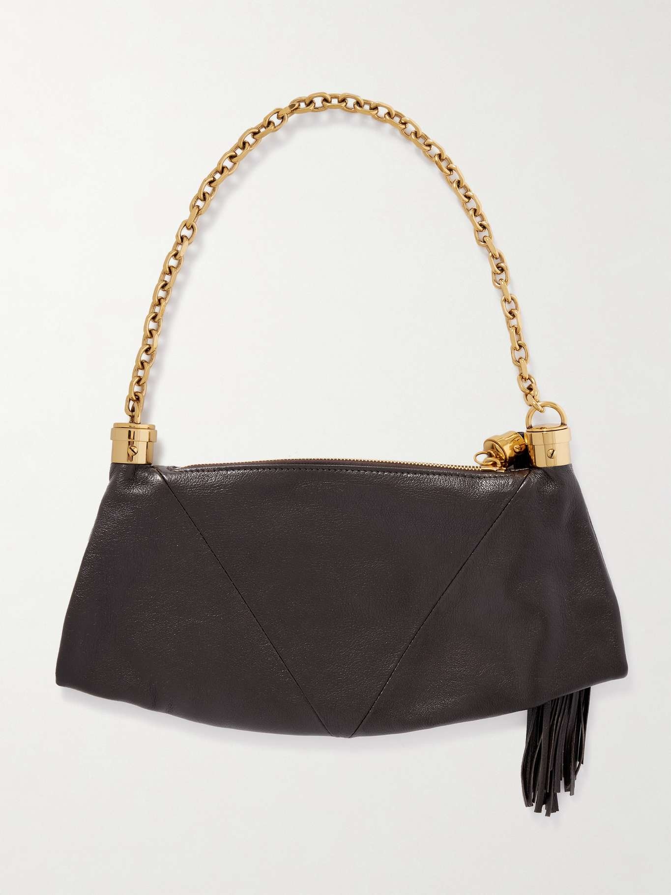 Foulard tasseled paneled textured-leather shoulder bag Brown - 3