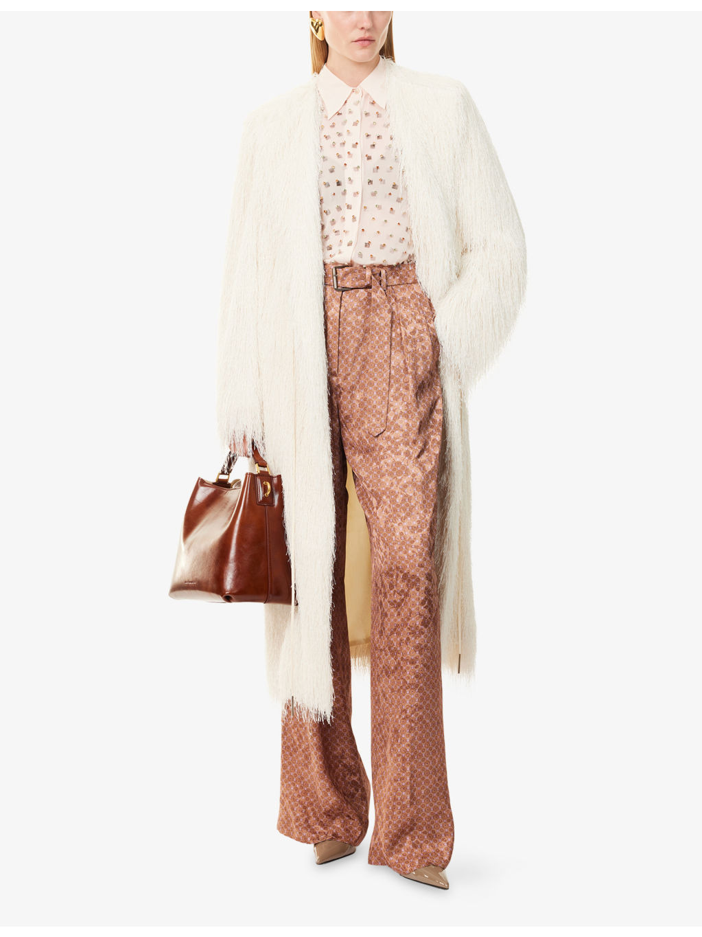 Peaches Wide-Leg Satin Trousers - 2