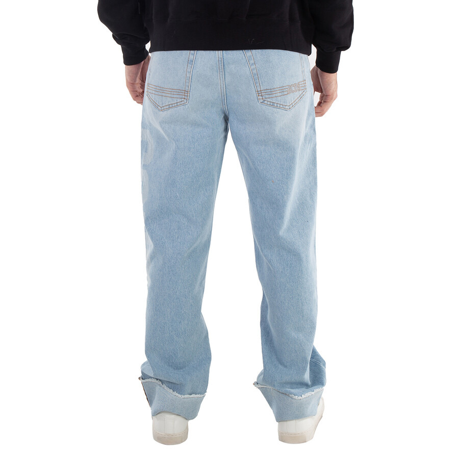 GCDS Relaxed Laser Cotton Denim Logo Trousers - 3