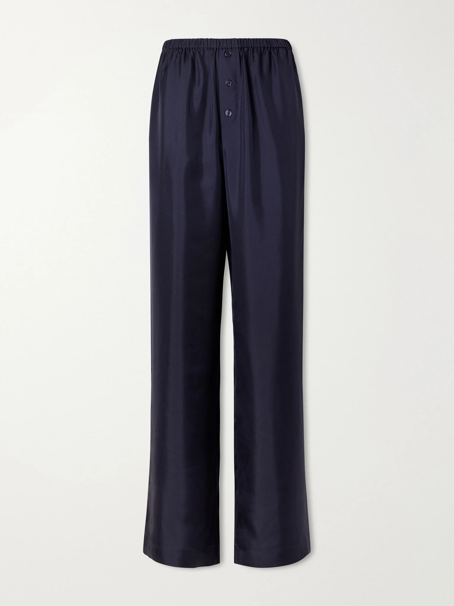 Silk-satin wide-leg pants Blue - 1
