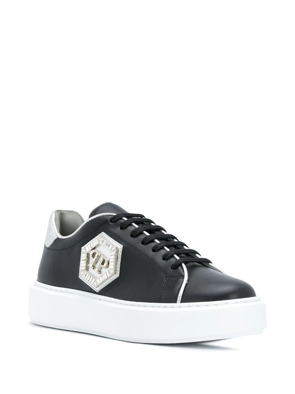 Hexagon plaque low-top sneakers - 2