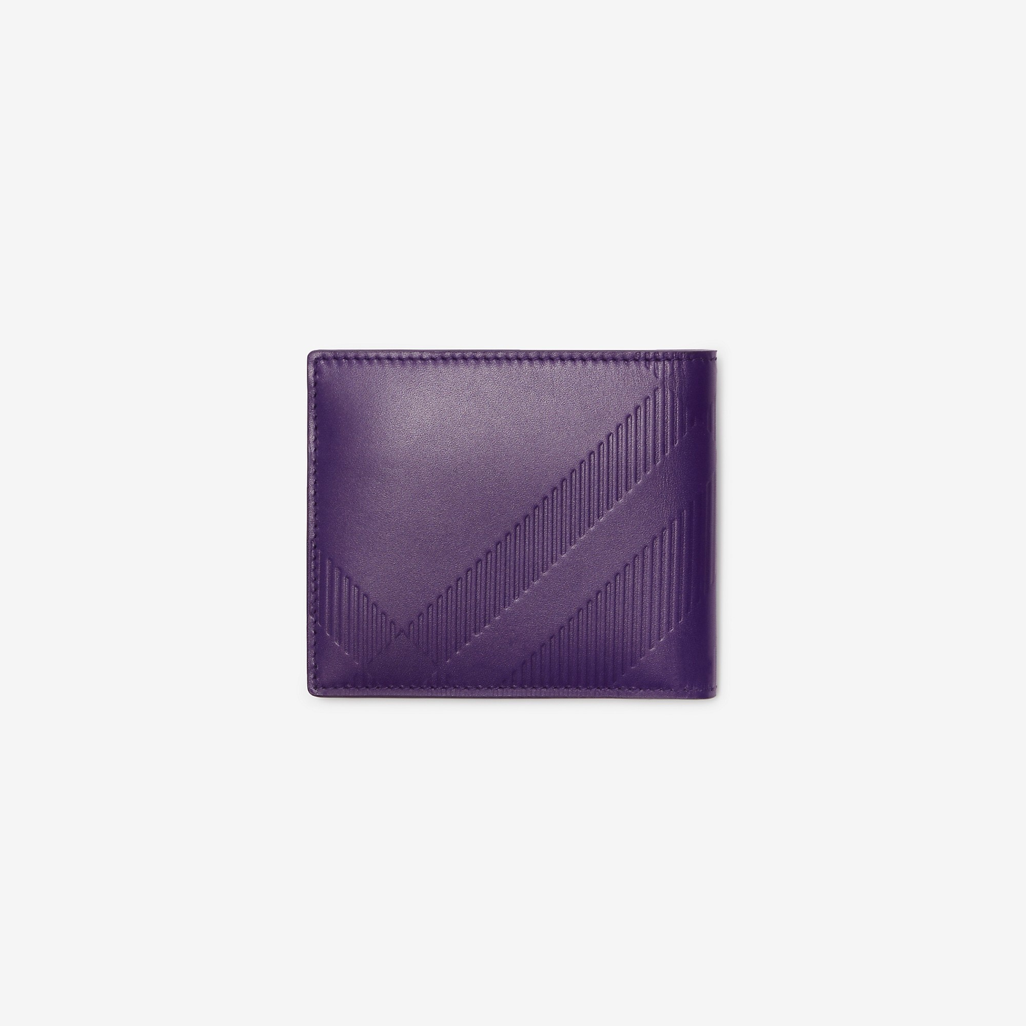Check Leather Bifold Coin Wallet - 3
