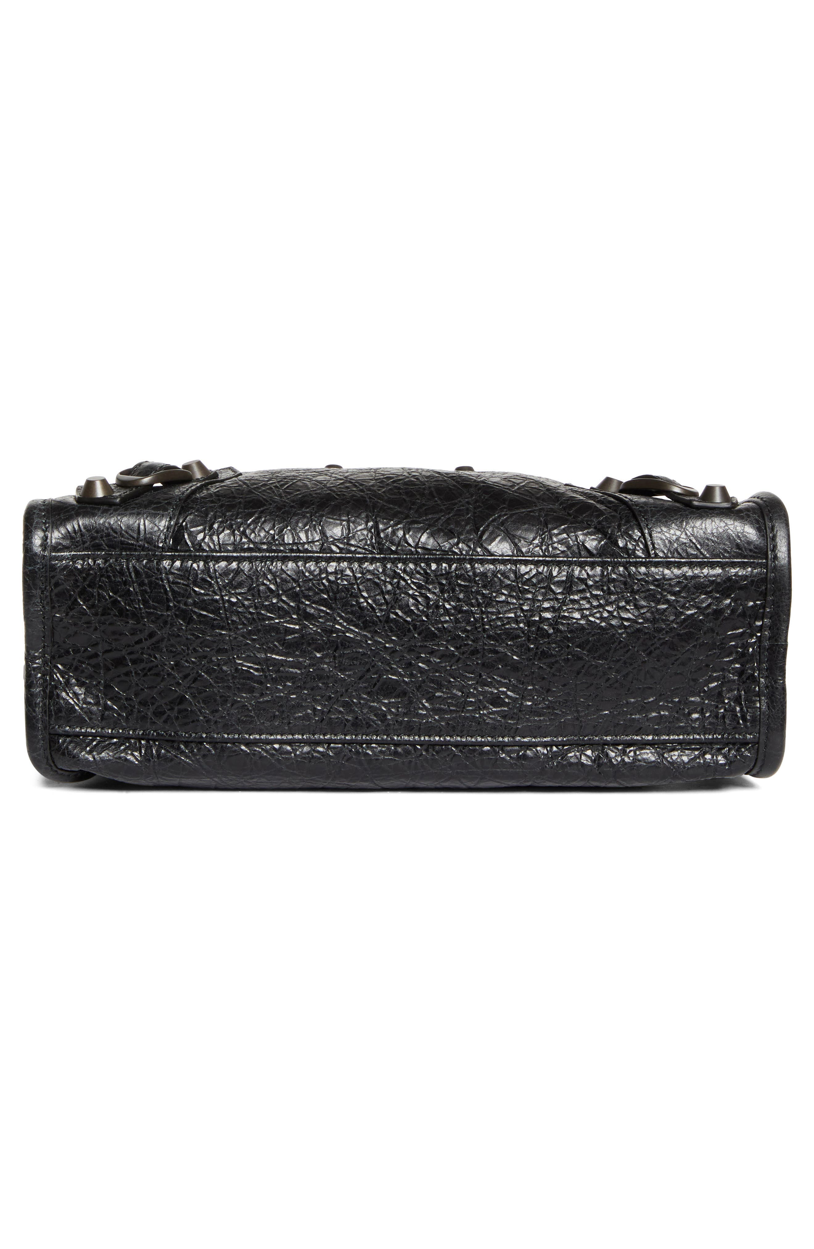 Balenciaga Mini Le City Crinkle Leather Top Handle Bag in 1000 Black at Nordstrom - 6