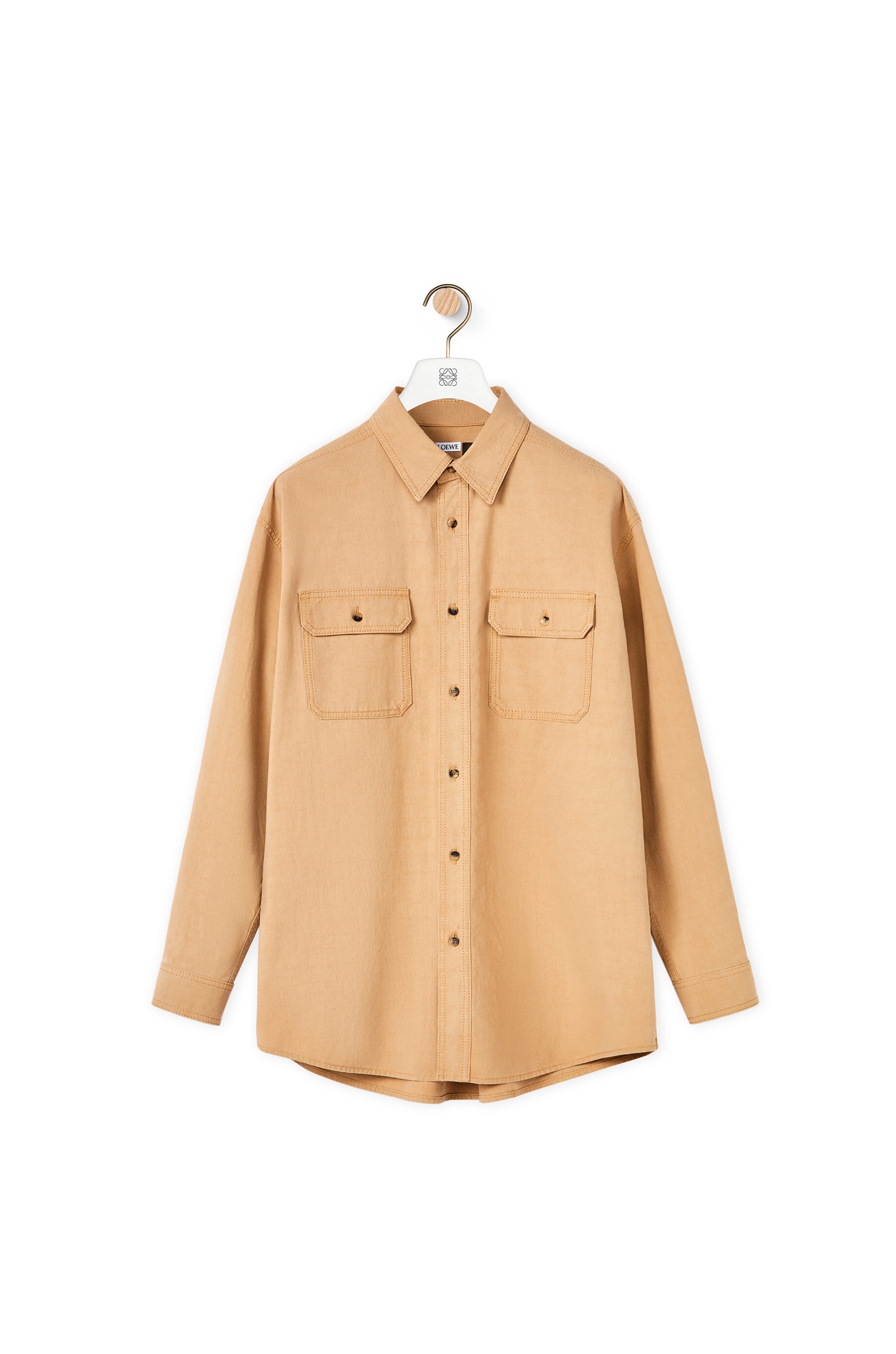 Relaxed chest pocket shirt in cotton and linen - 1