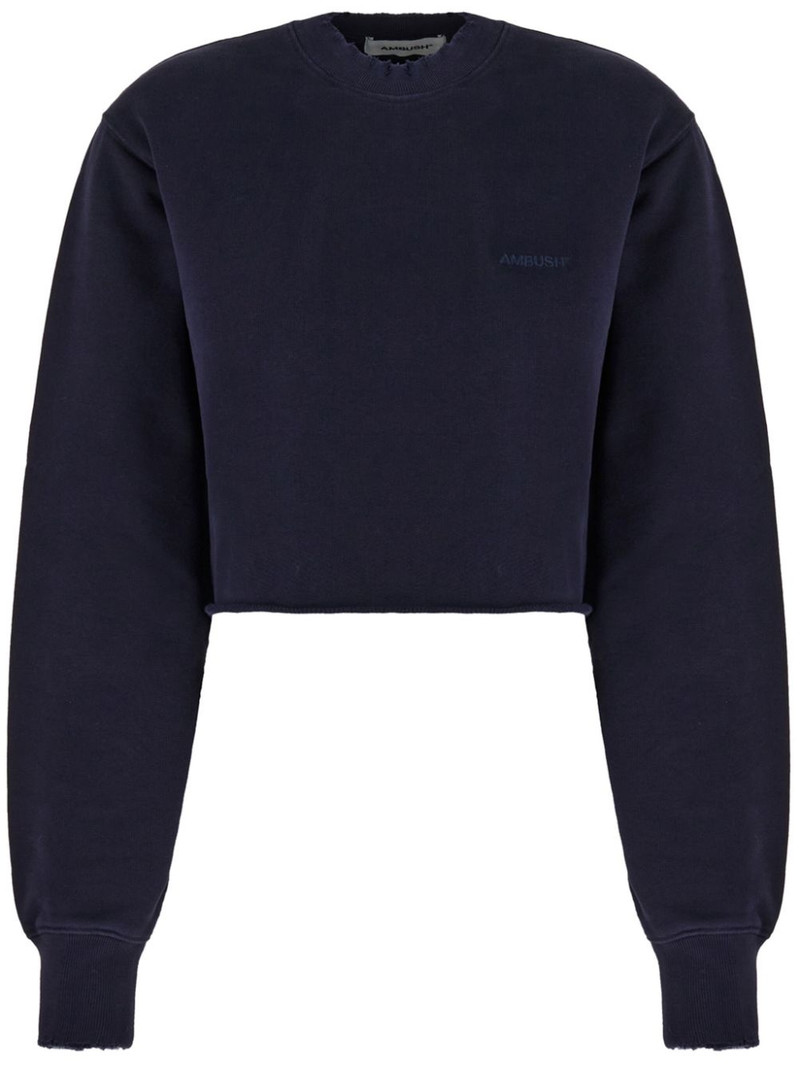 logo-embroidered cotton sweatshirt 1