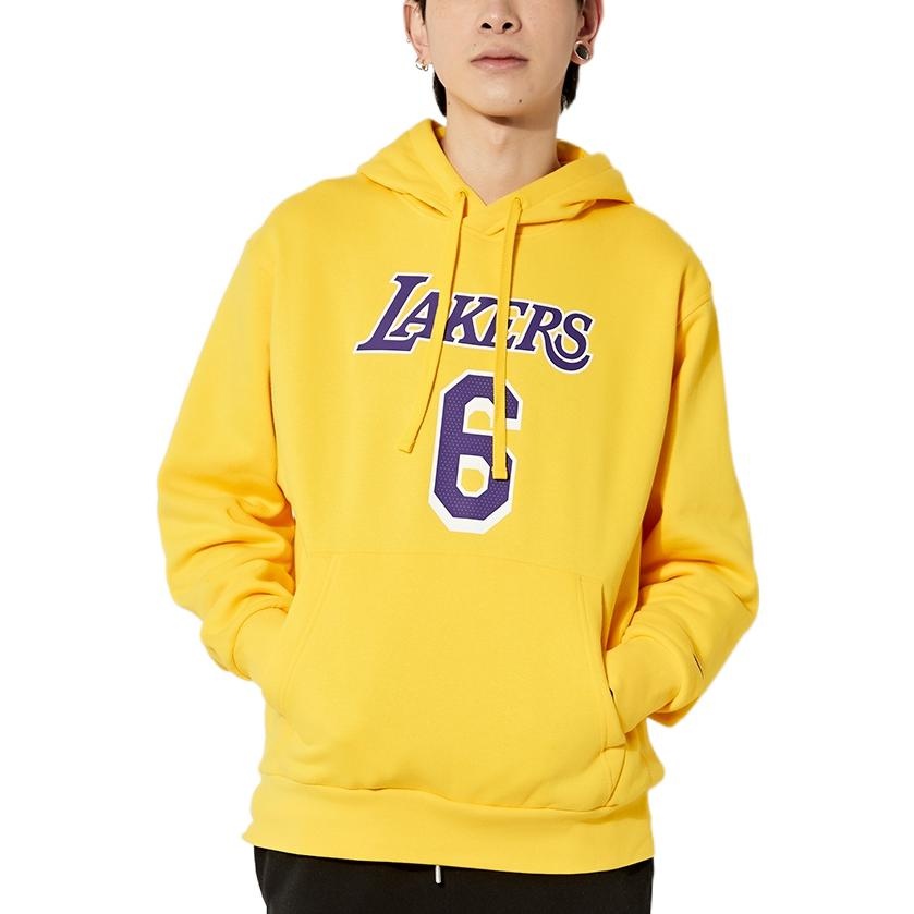 Men's Nike Los Angeles Lakers Lebron James No. 6 Solid Color Alphabet Printing Pullover Fleece Lined - 4