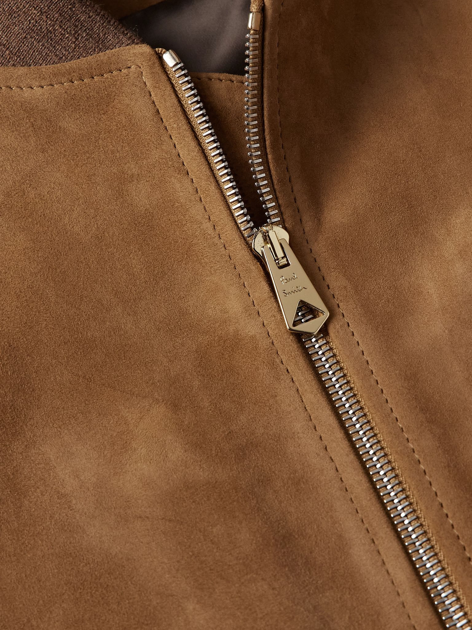 Suede Bomber Jacket Brown - 4