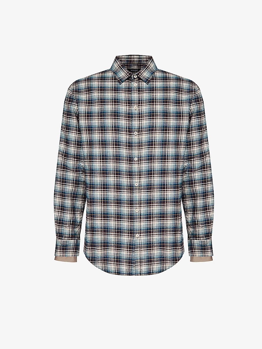 Check-print relaxed-fit cotton shirt - 1