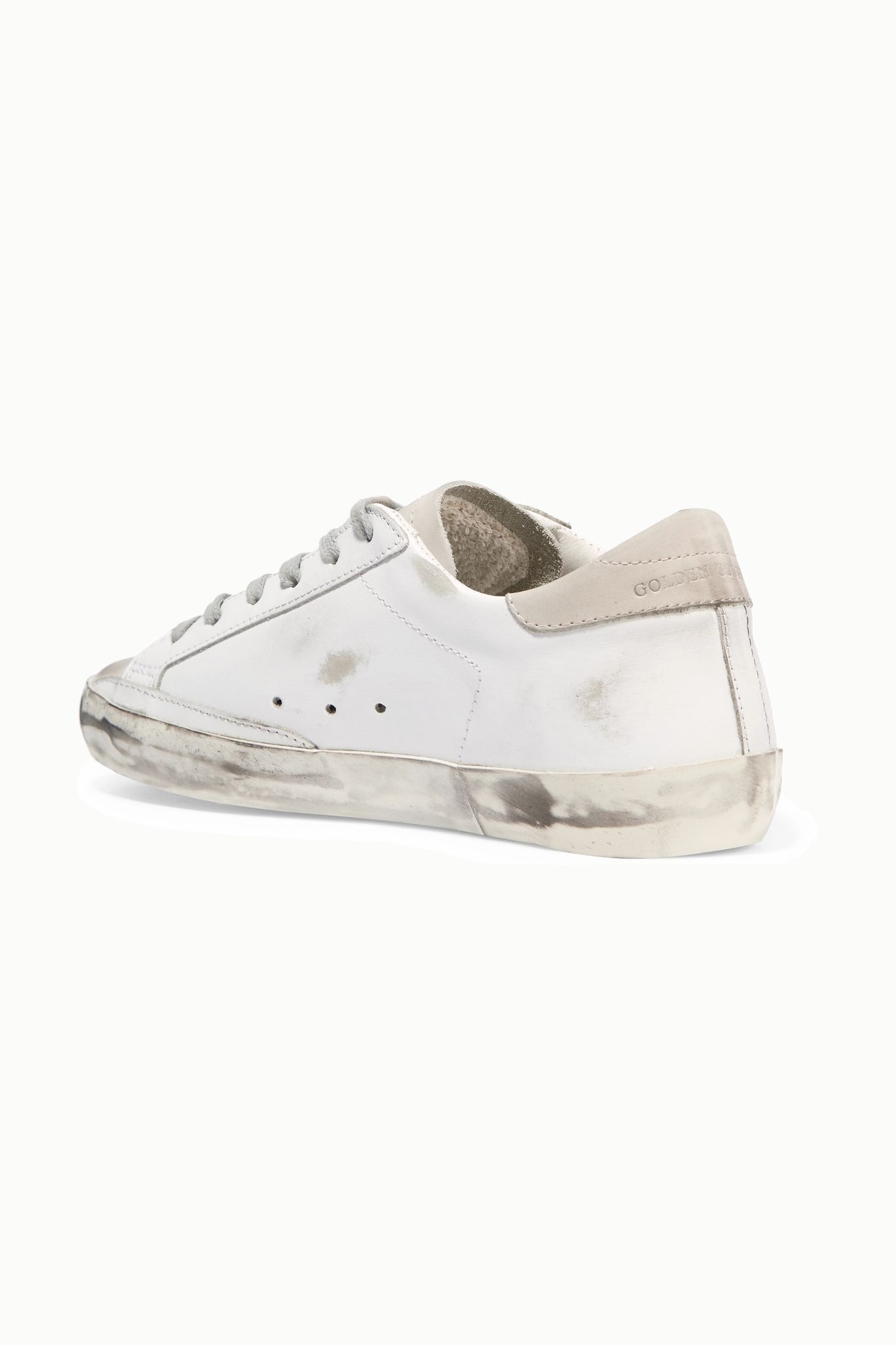 Superstar distressed leather and suede sneakers  - 4