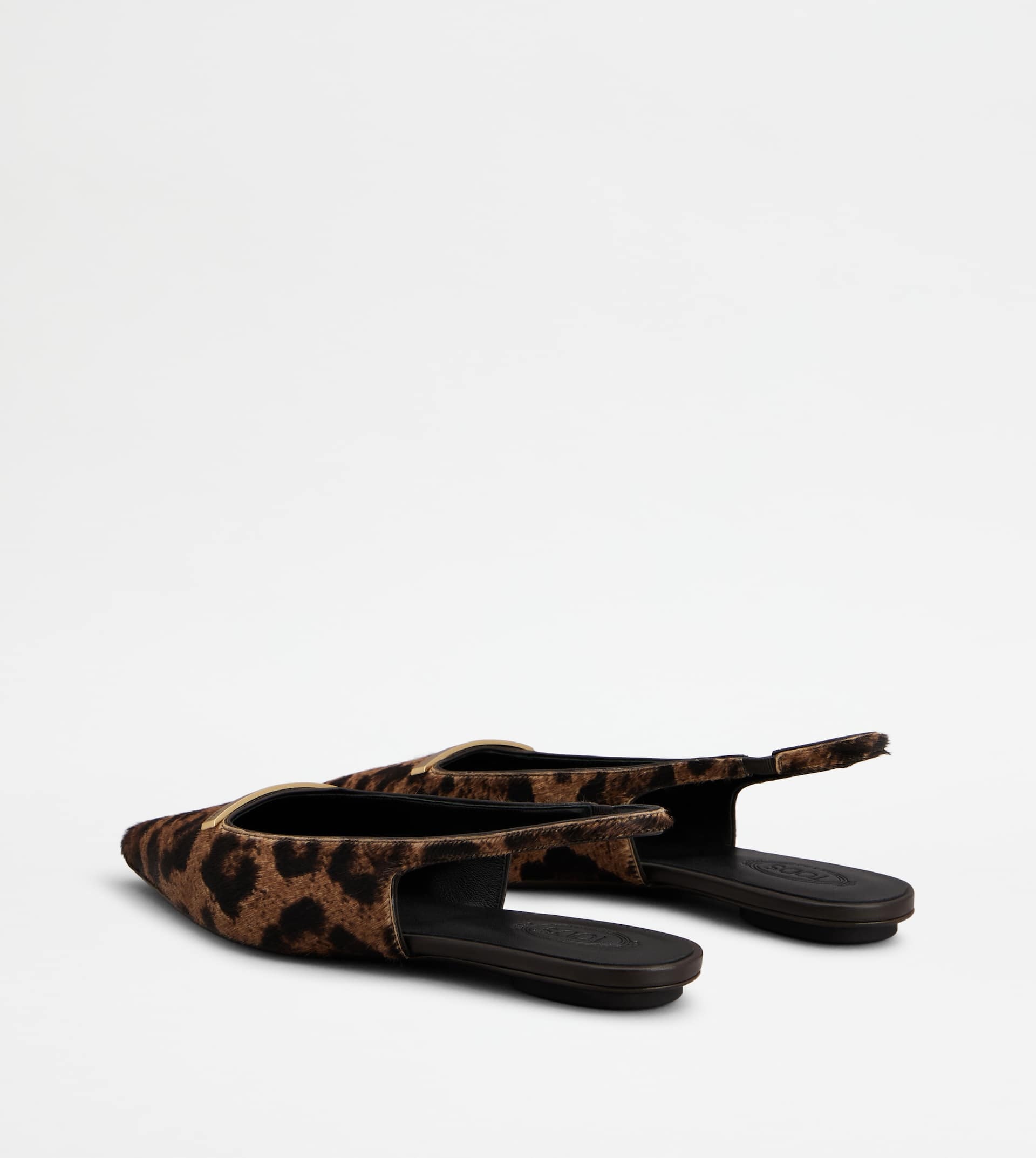 SLINGBACK BALLERINAS IN PONY EFFECT LEATHER - BEIGE - 3