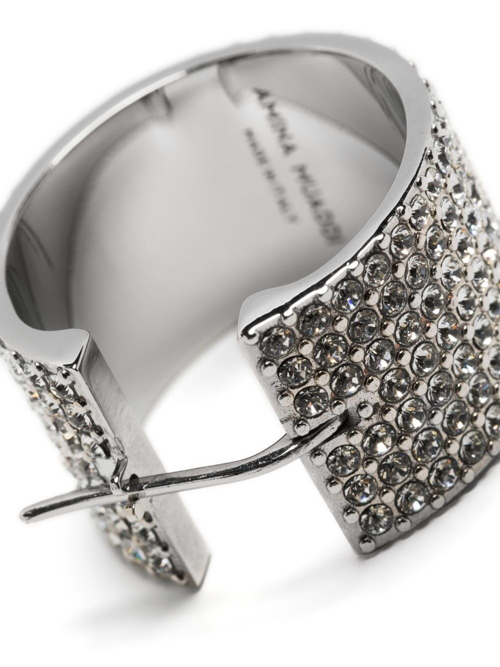 AMINA WHITE CRYSTAM SILVER BASE RIH SML HOOP - 3