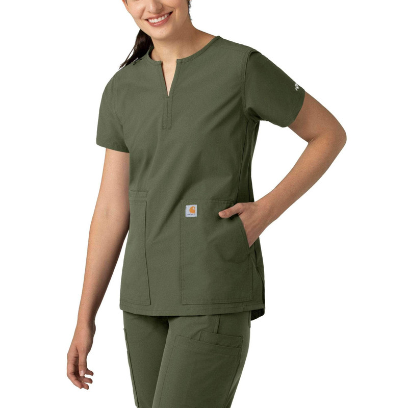 Women's Force Essentials Notch Neck Tunic Scrub Top 1