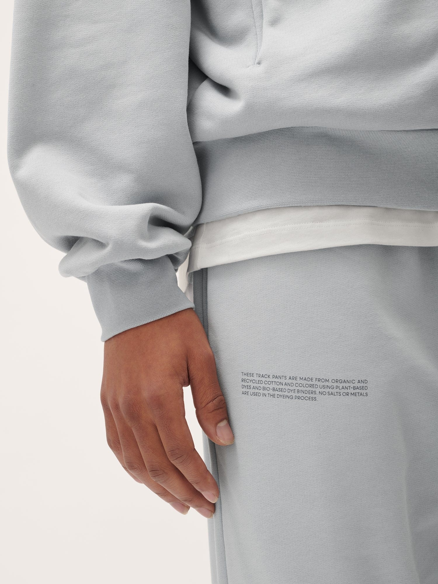 Mens Natural Dye Track Pants - Midnight Fog Grey - 4