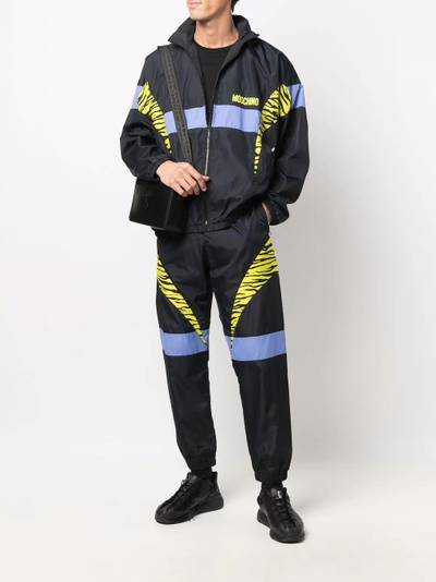 Moschino panelled zebra windbreaker outlook