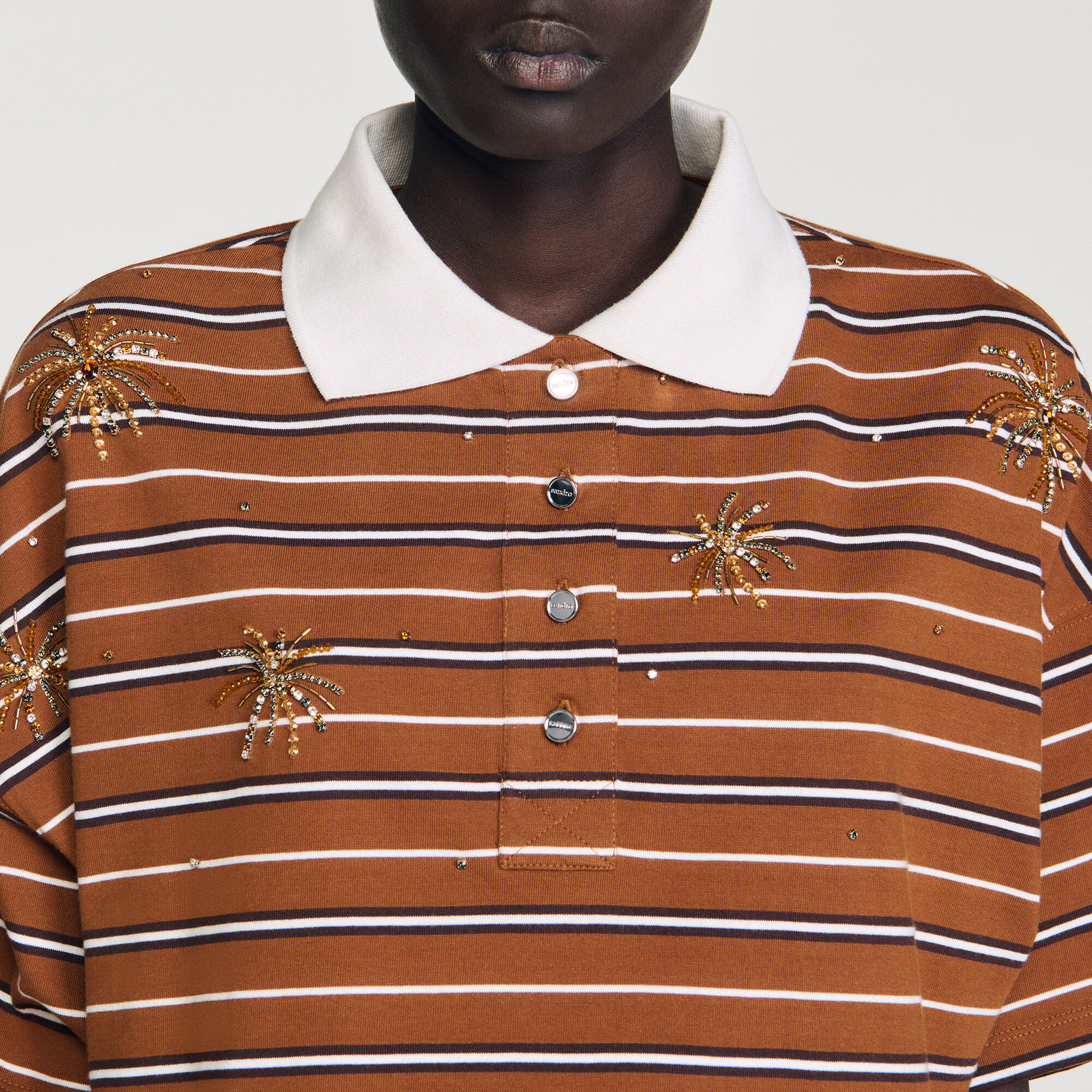 STRIPED RHINESTONE T-SHIRT - 3