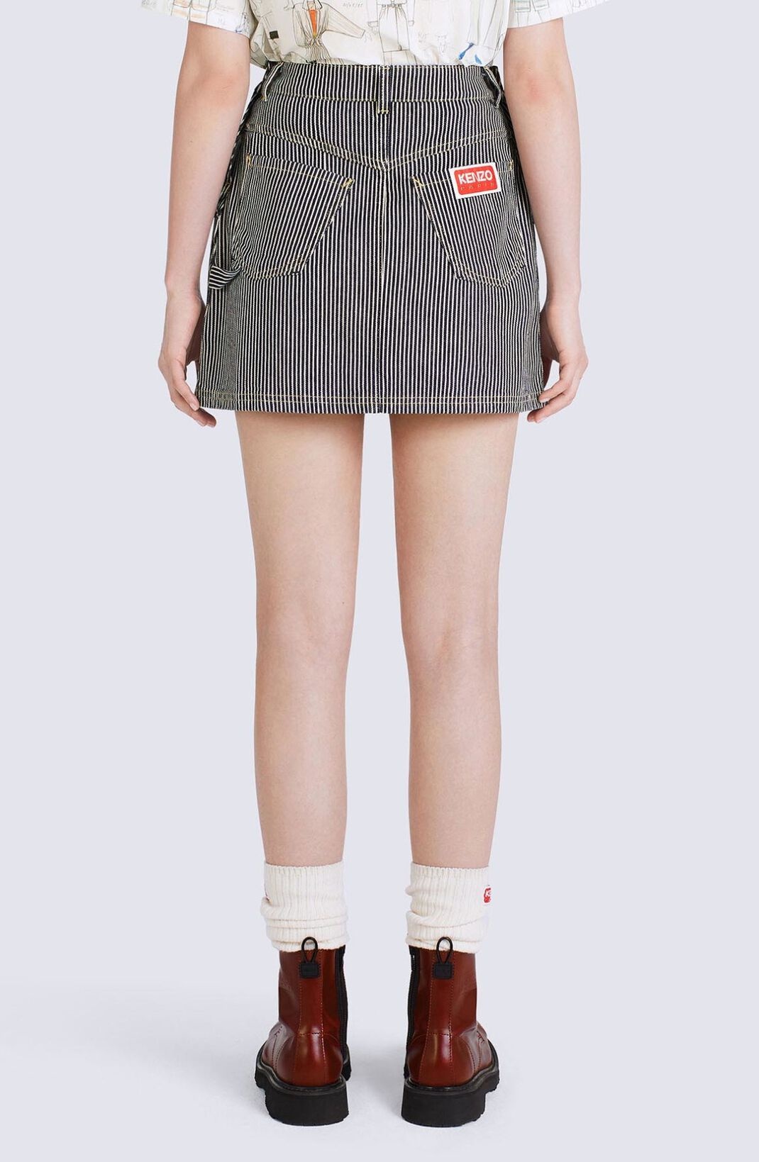 Striped denim miniskirt - 6