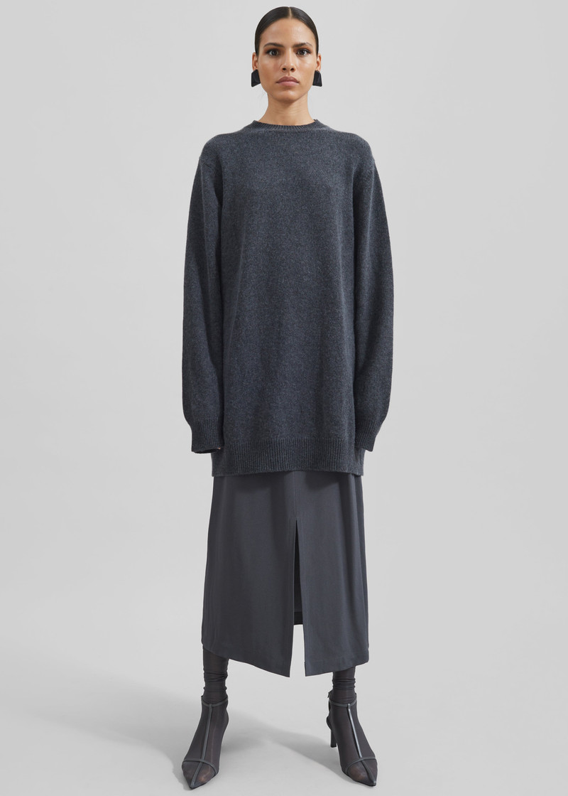 Maxime Knit Sweater Dress - Dark Grey Melange 8