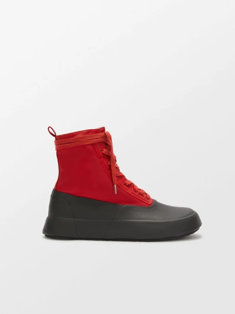 LEATHER MIX HI-TOP SNEAKER - 1
