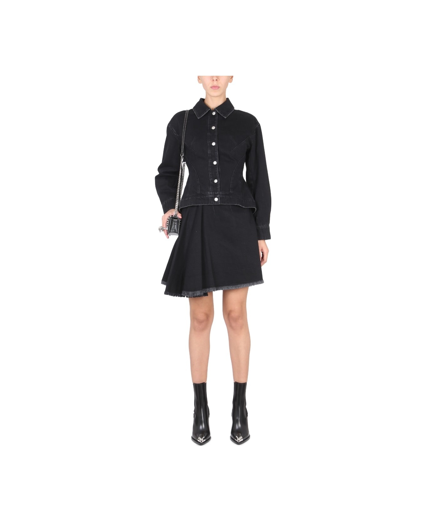 Asymmetrical Mini Skirt - 2