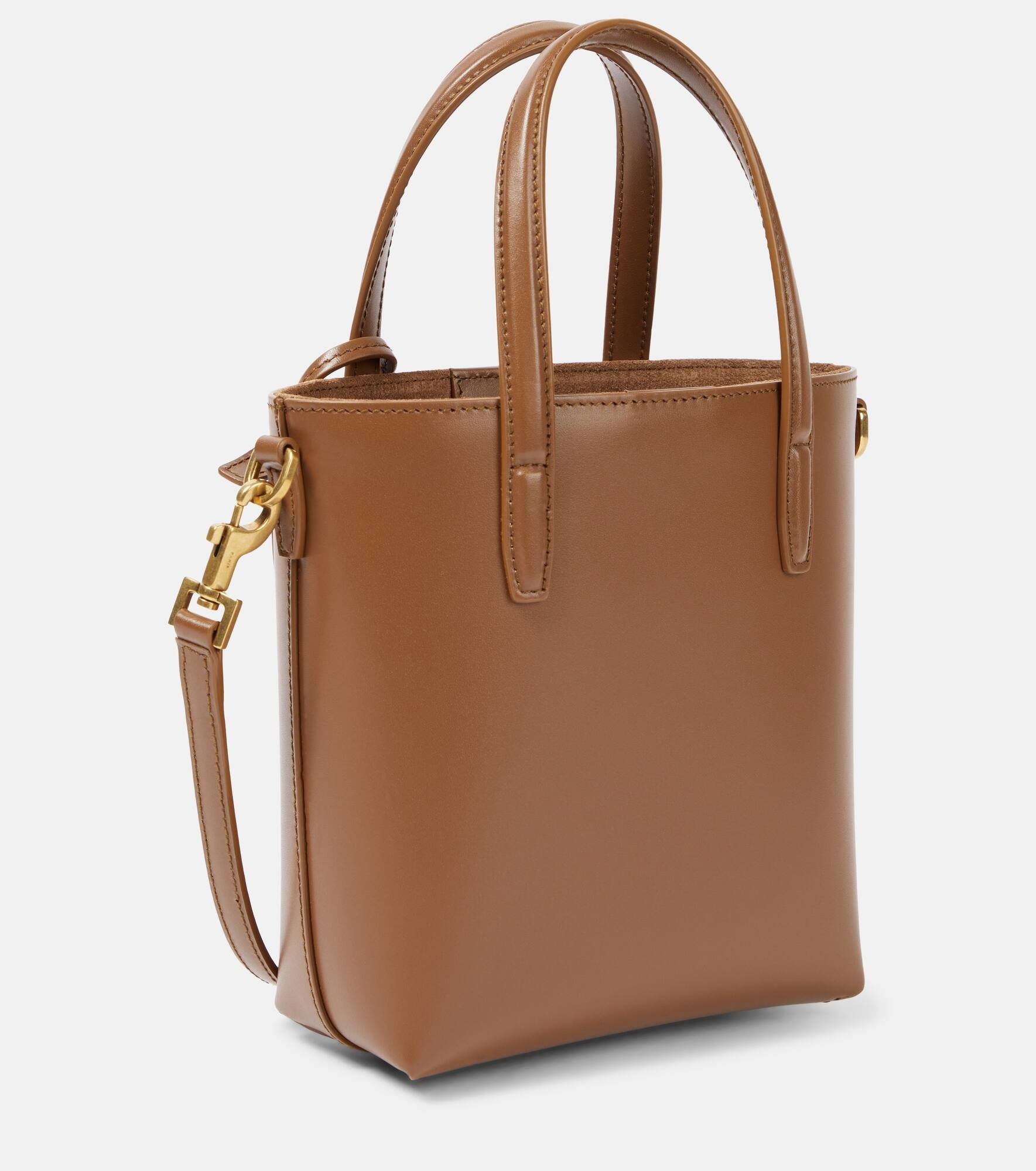 Mini leather tote bag - 4