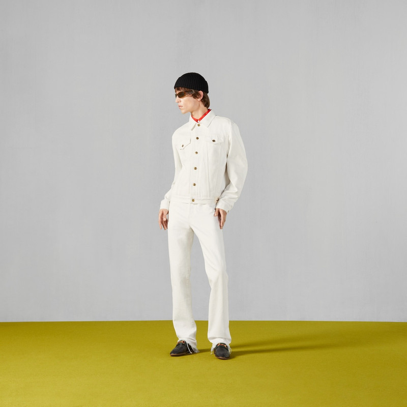 GUCCI Denim pant with label outlook