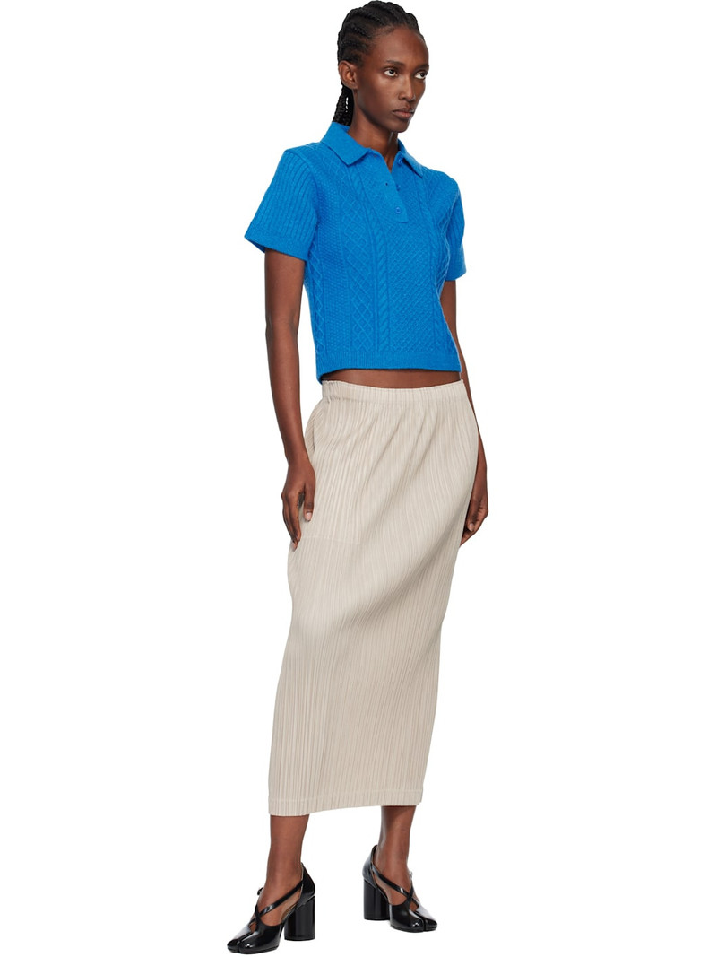 Pleats Please Issey Miyake Beige Thicker 1 Maxi Skirt outlook