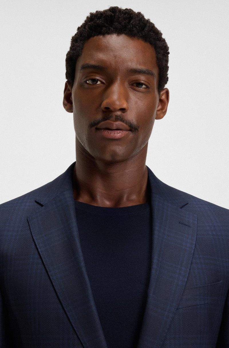 CHECKED SLIM-FIT JACKET IN VIRGIN WOOL 5