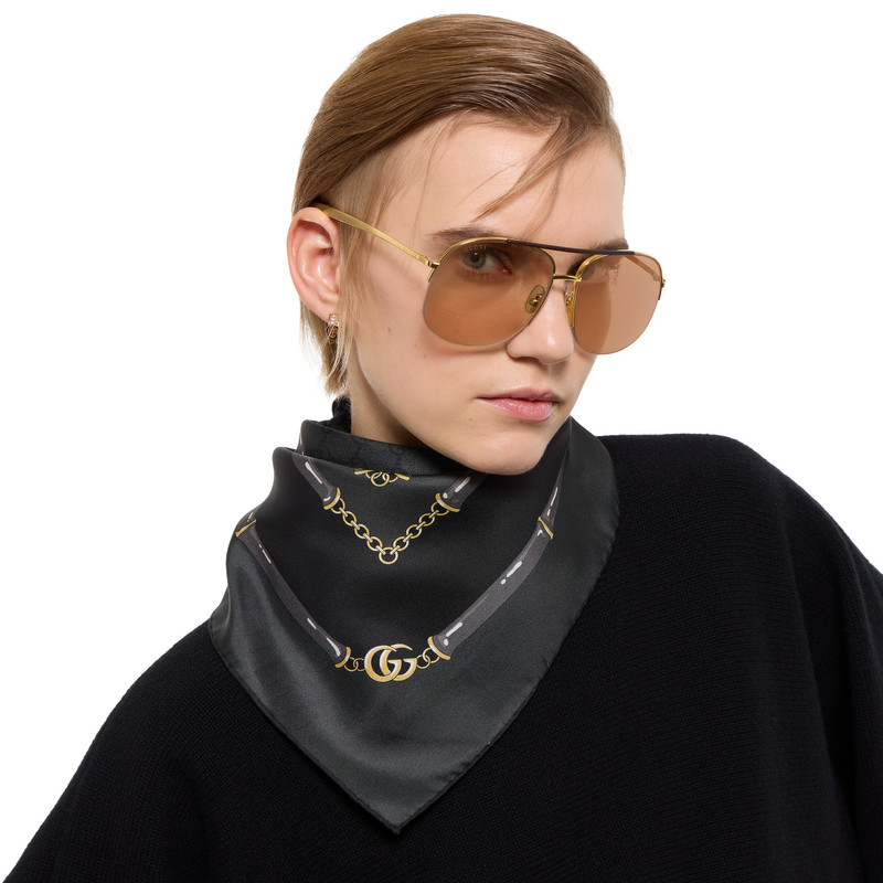 Printed GG silk jacquard carré 3