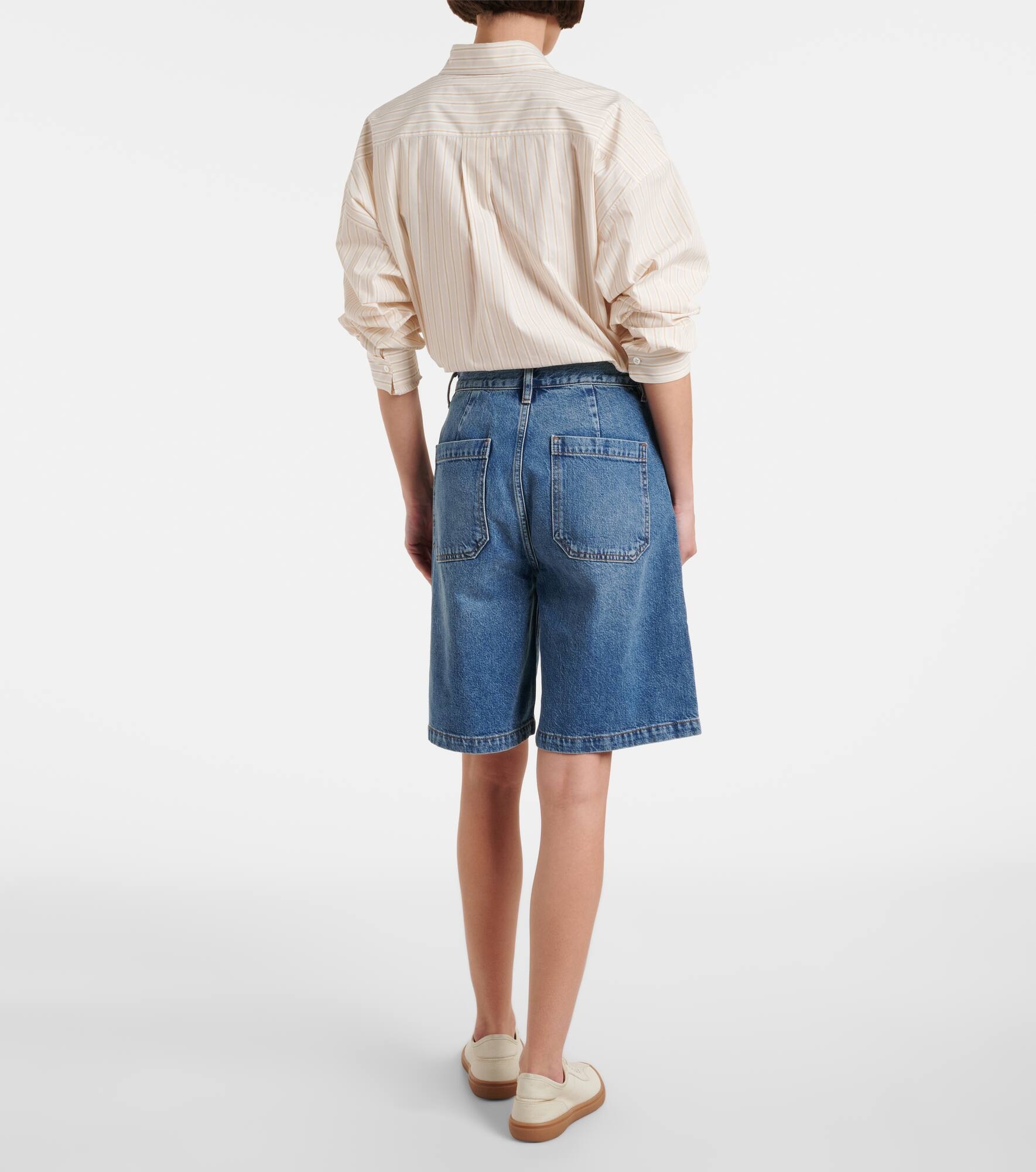 Mid-rise denim shorts - 3