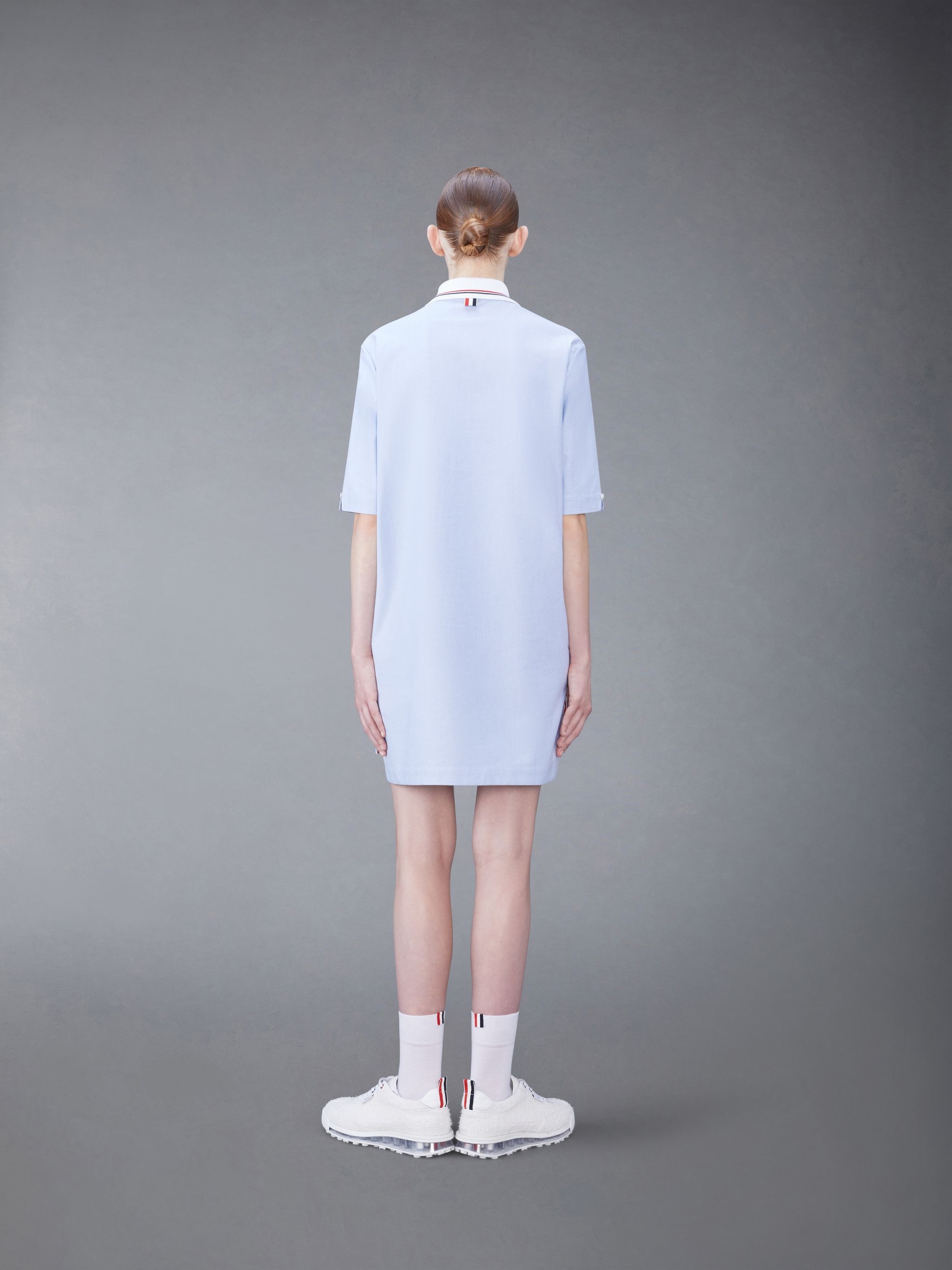 embroidered cotton polo minidress - 3