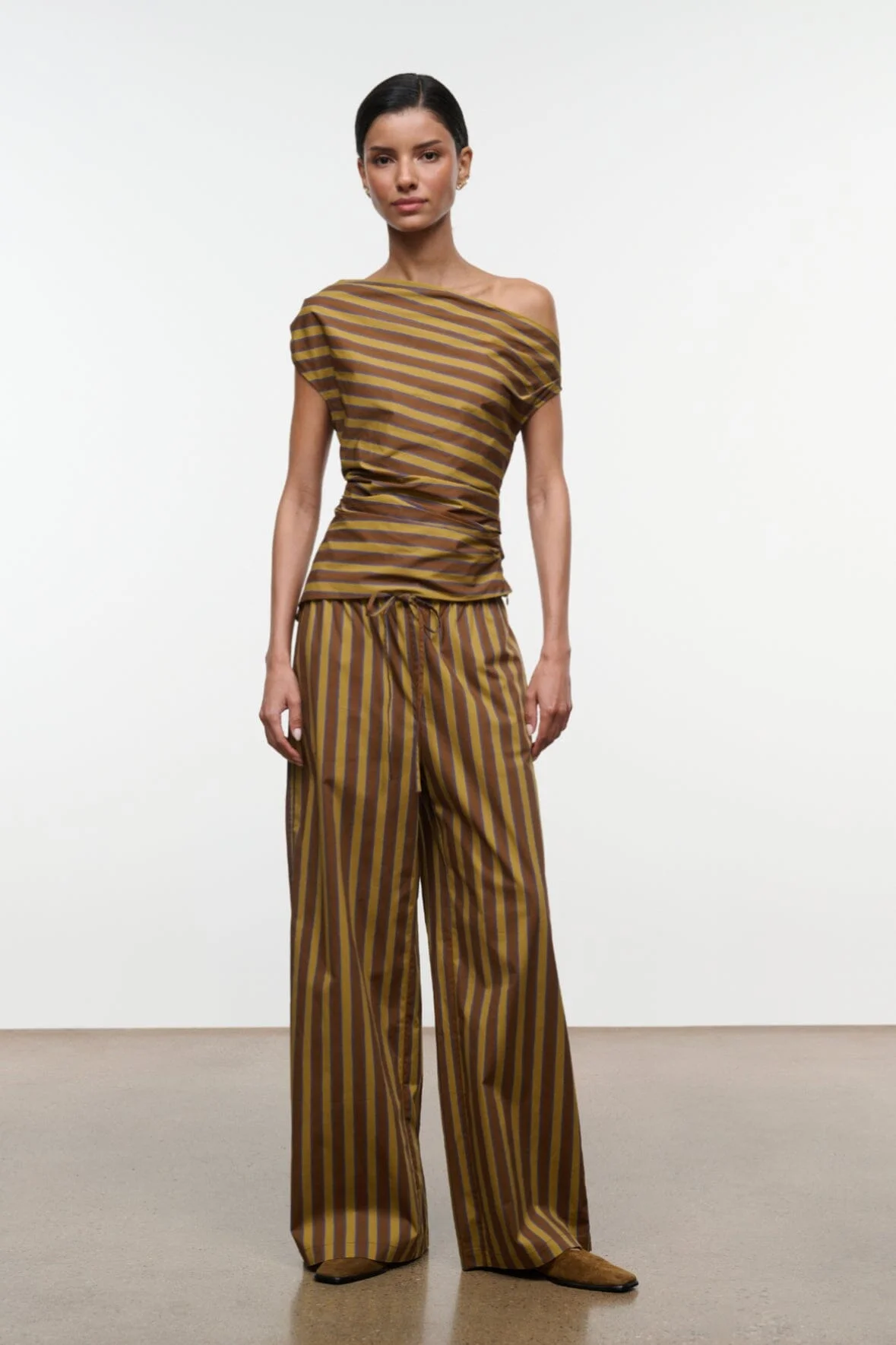 STAUD MATEO PANT CIGAR STRIPE - 1