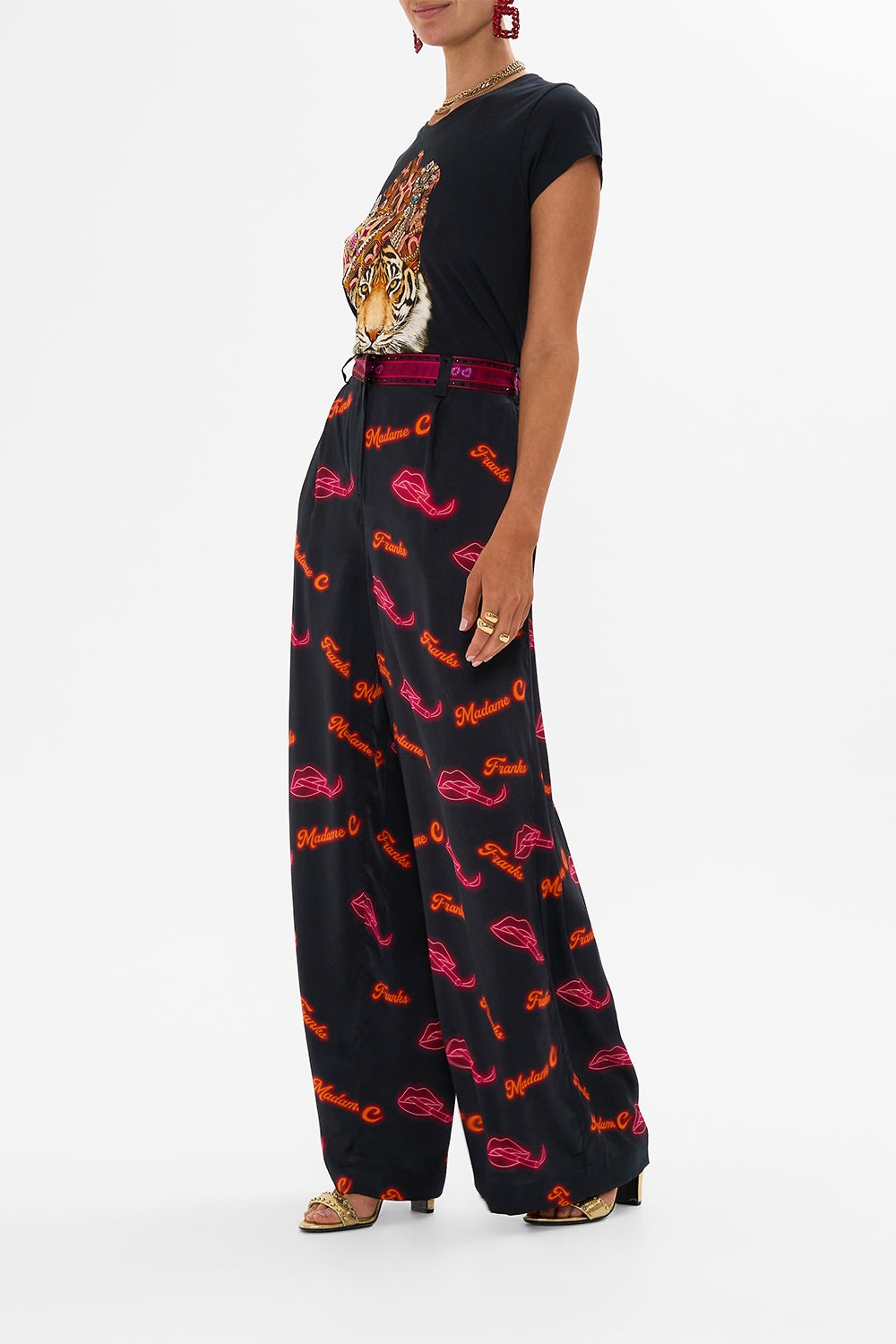 WIDE LEG WAISTED PANT - 4