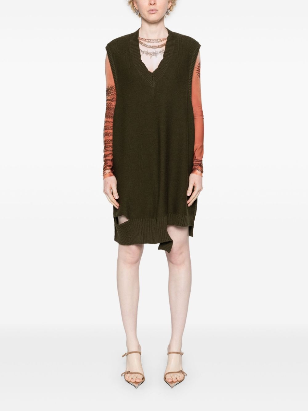 sleeveless knitted minidress - 2