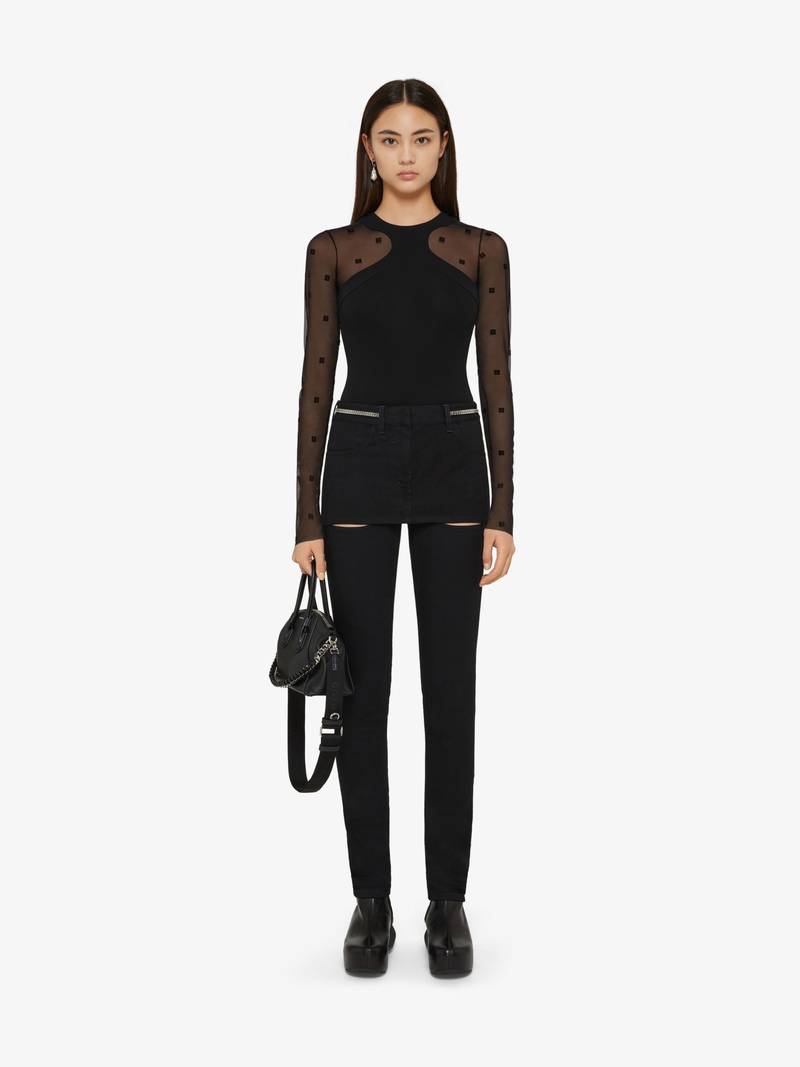 Givenchy SLIM FIT JEANS IN DENIM WITH SKIRT EFFECT YOKE outlook
