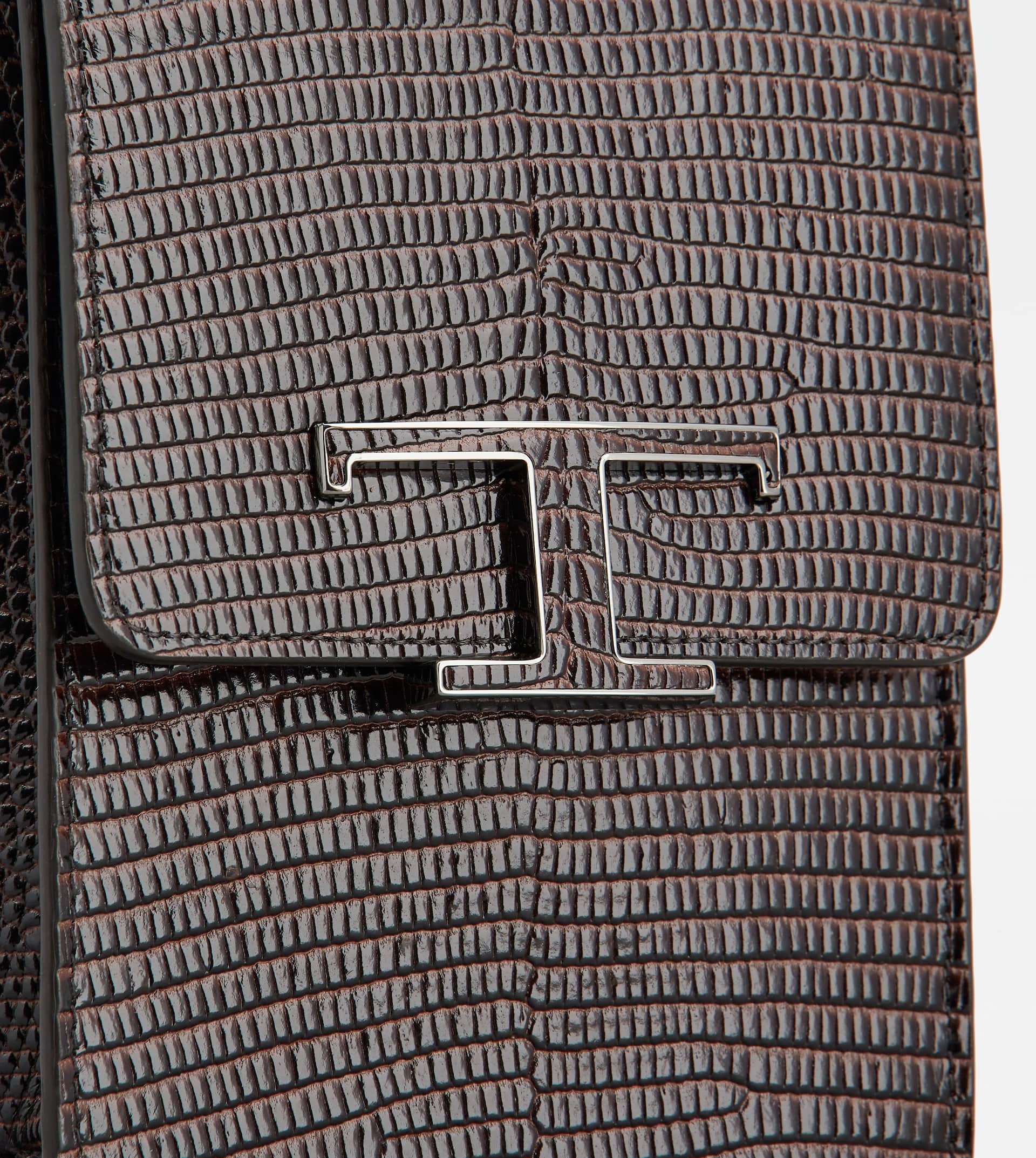 T TIMELESS BAG IN LEATHER MICRO - BROWN - 4