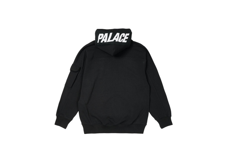PALACE GIANT WOVEN LABEL HOOD BLACK outlook