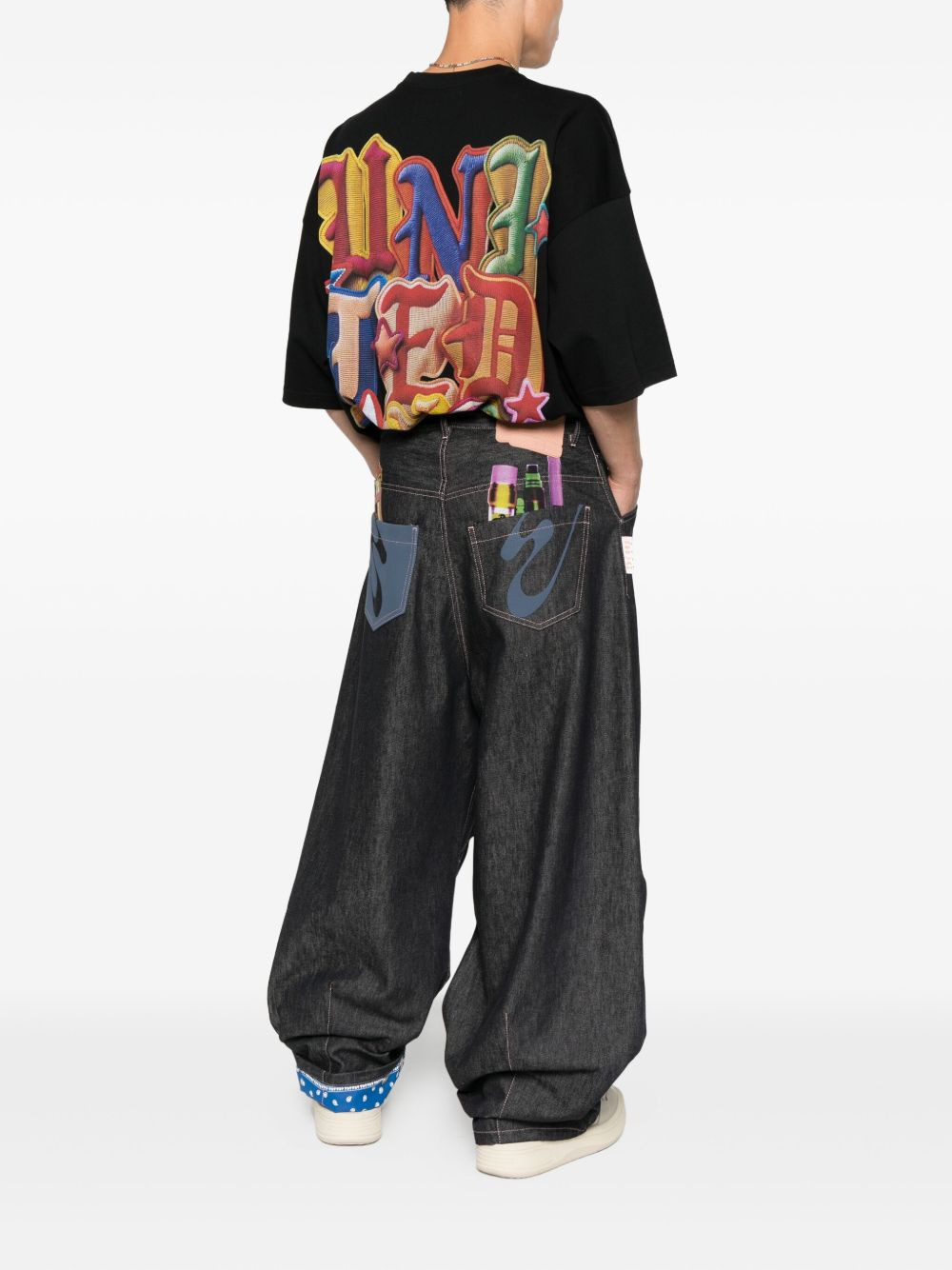 panelled denim jeans - 2
