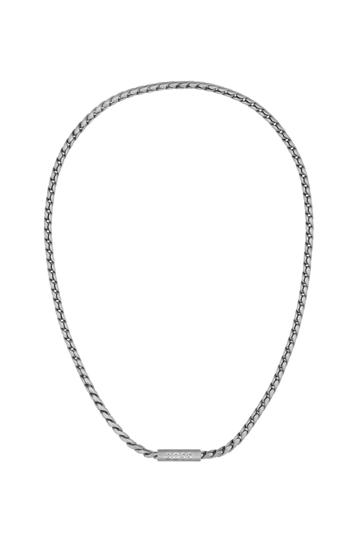 SILVER-TONE NECKLACE WITH BRAIDED CHAIN - 1