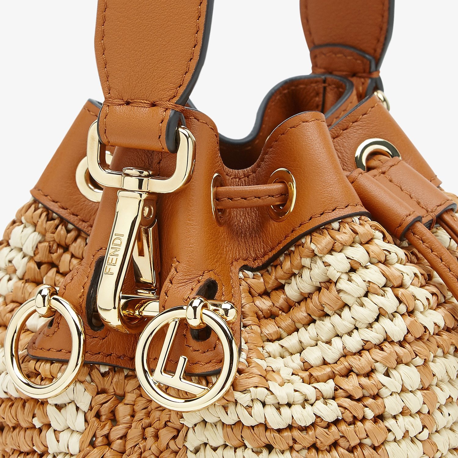 Brown raffia mini-bag - 6