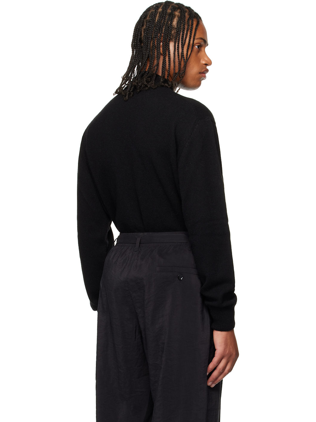 Black Mock Neck Sweater - 3