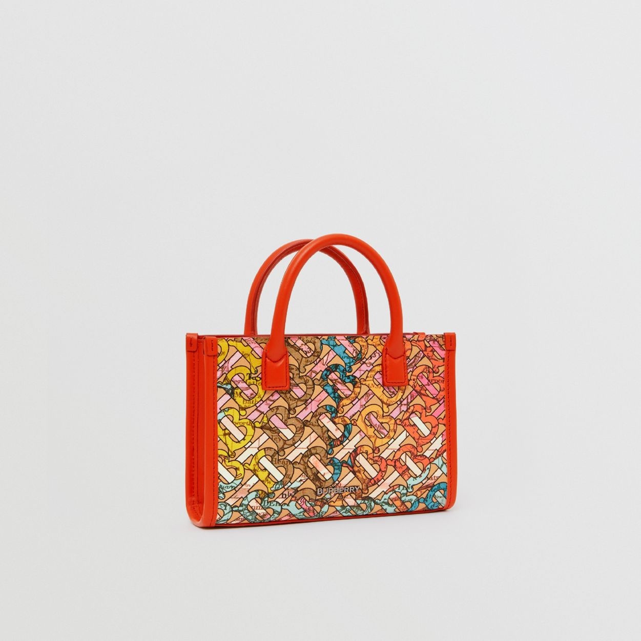 Mini Monogram Map Print and Leather Tote - 5