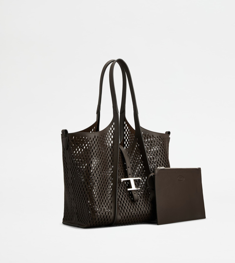 Tod's T TIMELESS SHOPPING BAG IN LEATHER SMALL - BROWN outlook