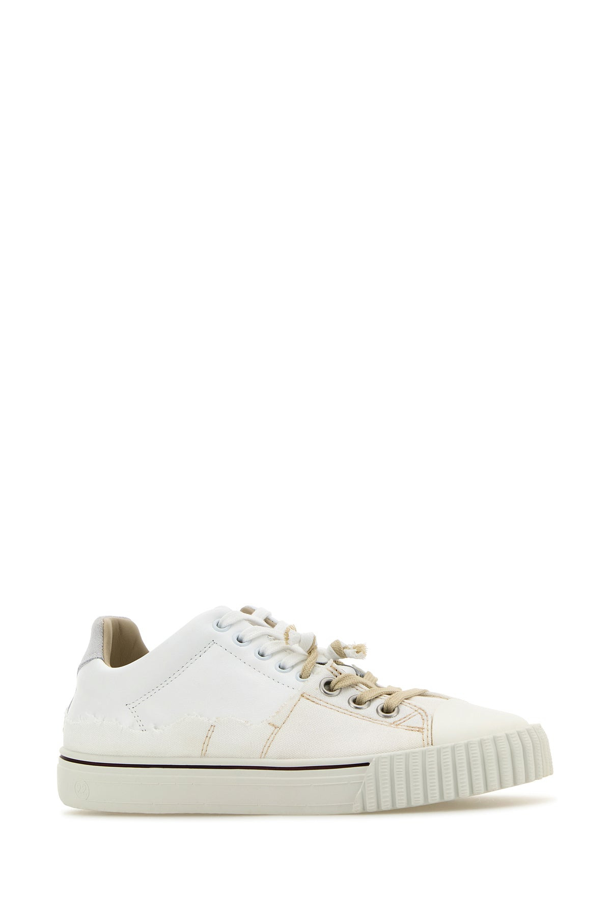 White leather and canvas New Evolution sneakers - 2