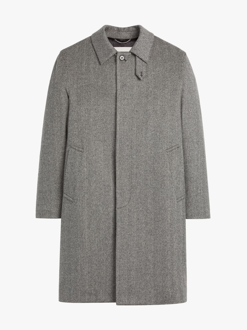 DUNKELD GREY HERRINGBONE CASHMERE 3/4 COAT 5