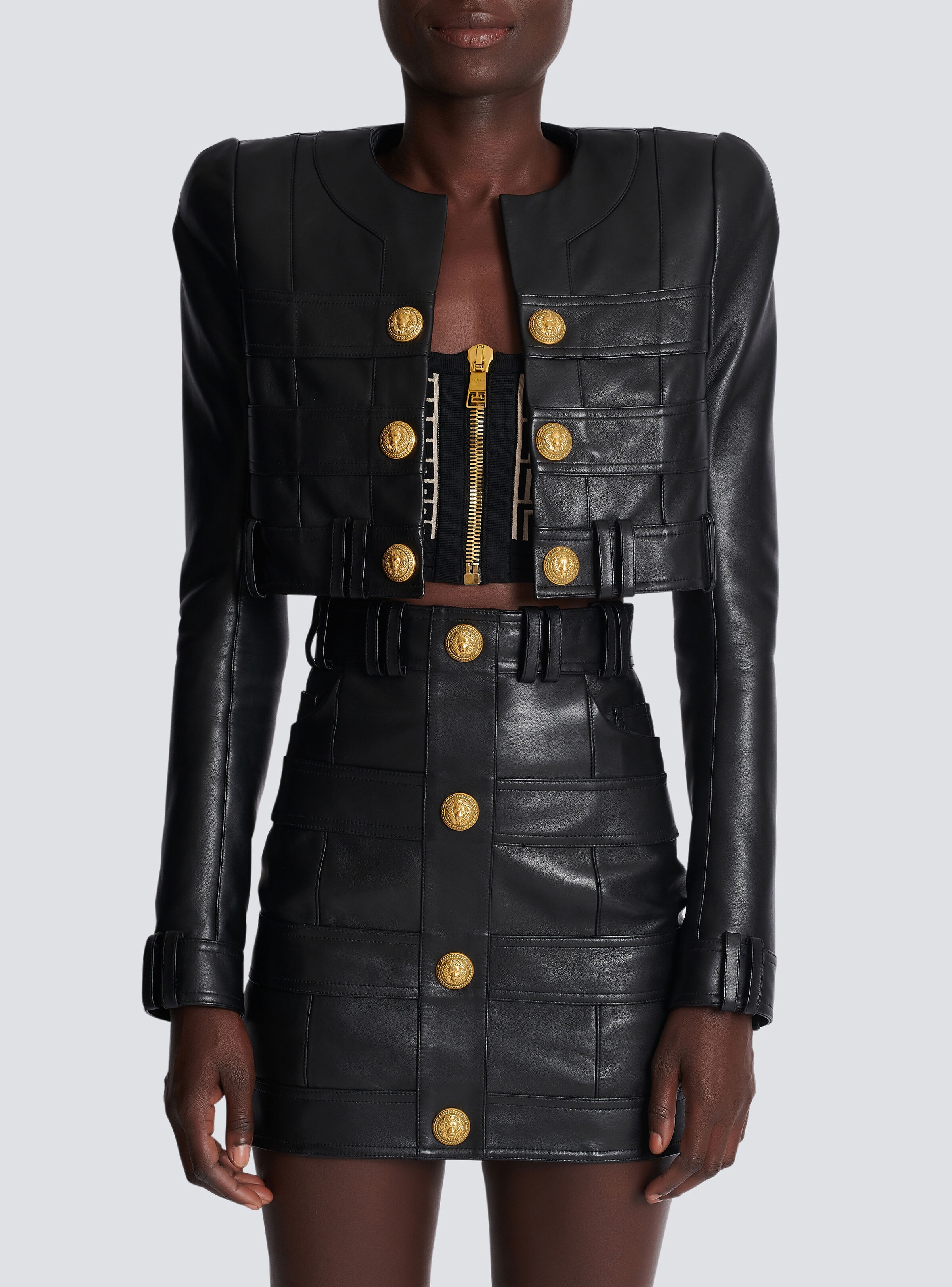 Short soft leather jacket - 5