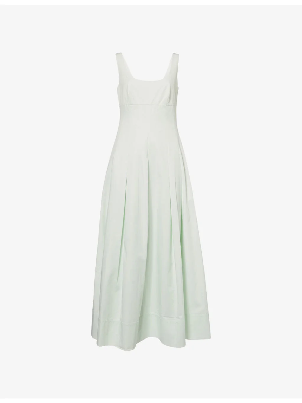 Square-Neck Sleeveless Cotton-Garbadine Maxi Dress - 1